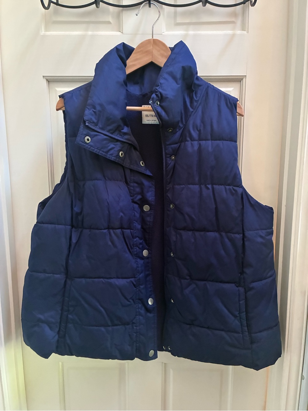 Old Navy Blue Quilted Puffer Vest - Sleeveless Layering Jacket